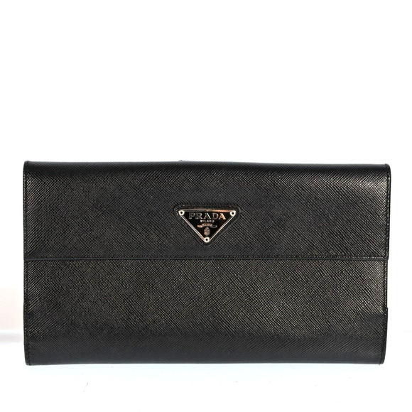 Auth Prada Saffiano Logos Leather Long #136475P17B and unbranded chain bundle - Picture 1 of 15